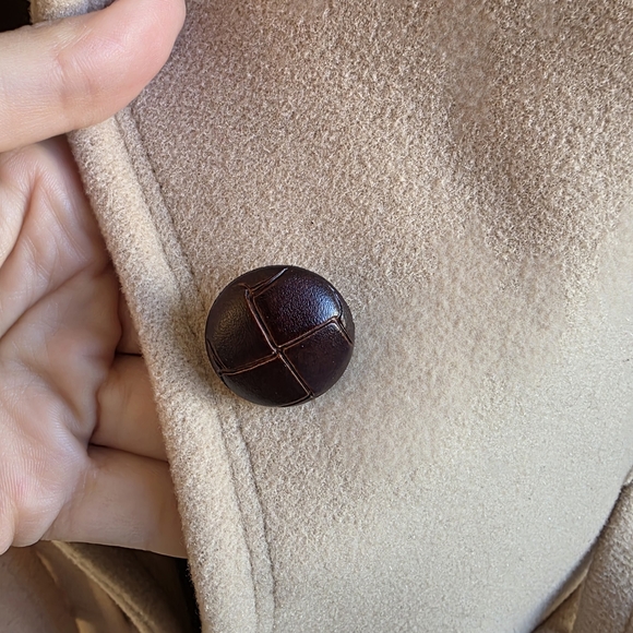 DKNYC Vintage Camel Wool Coat Belted Pockets Old Money Quiet Luxury Minimalist 6 - Picture 7 of 9